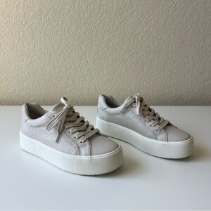 VINCE | Benfield Leather Platform Sneakers | Beige | Size 5 / EU 35 | NWOT